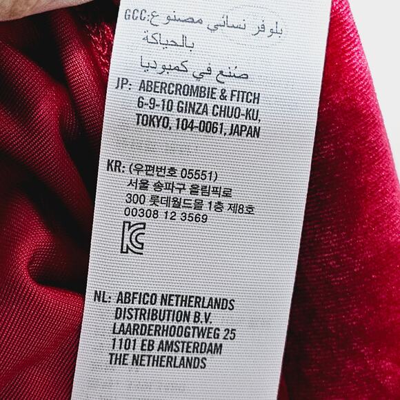 Hollister Velvet Sweetheart Crop Top Size M Red Vampy Romantic Goth Whimsigoth - Picture 5 of 6